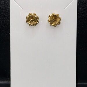 Gold Rose Stud Earrings post-backs